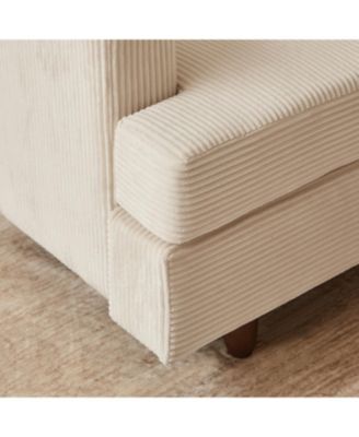 Corduroy 6-Seater Modular Sectional Sofa (Beige)