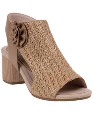 Women's Zakki Flower Rosette Woven Block Heel Dress Sandals