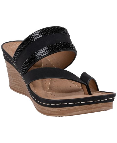 Женские сандалии GC Shoes Brazen Embellished Wedge, цвет: Чёрный