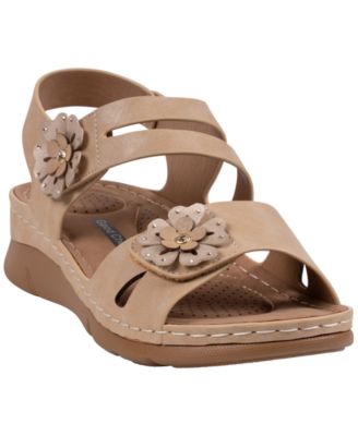 Women's Cadance Double Band Rosette Comfort Sandals