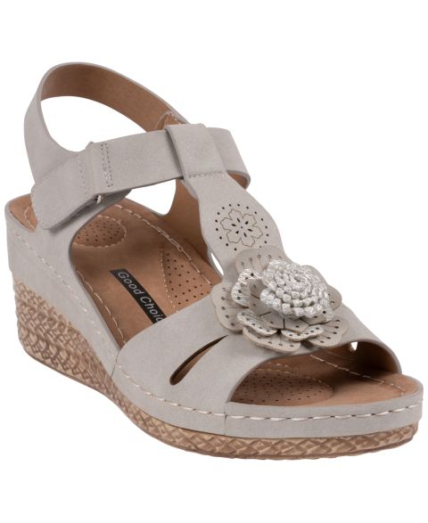 Женские сандалии GC Shoes Chirp Floral Wedge, цвет: Светлый серый