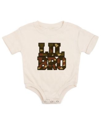 Baby Boys Lil Bro Camo Patch Short Sleeve Romper