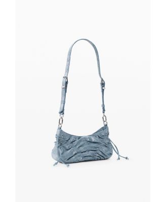 Women's Small ruched denim bag