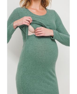 Maternity Long Sleeve Bodycon Nursing Dress