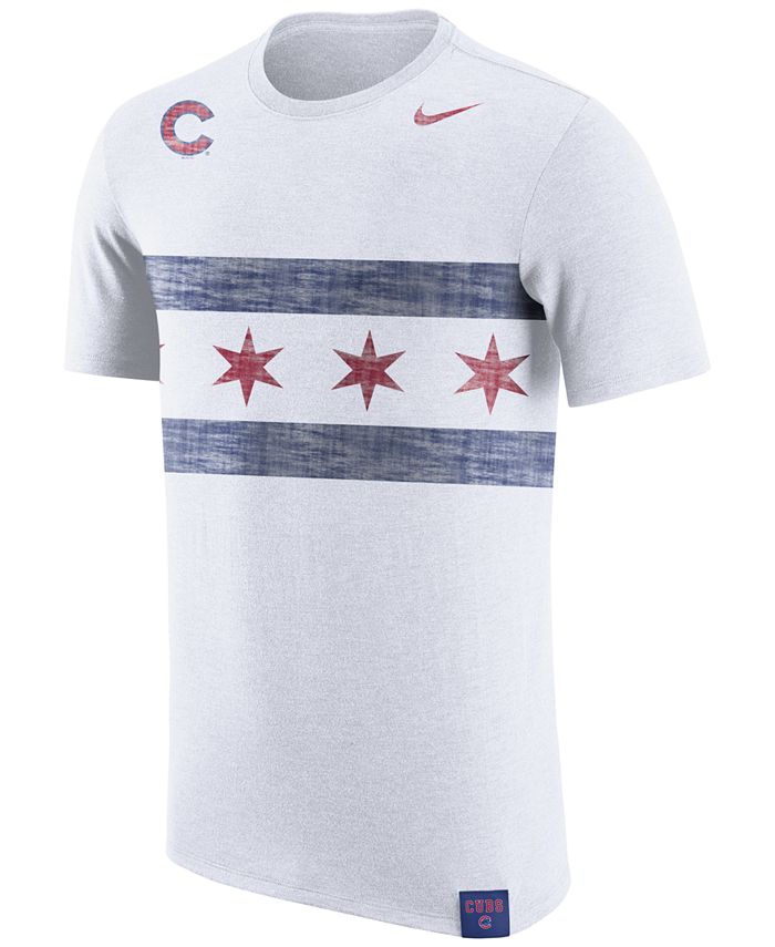 Men's Chicago Cubs Nike White Americana Flag T-Shirt