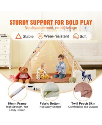 Kids Play Tent with Durable Frame Soft Mat and Decorative Accessories for Indoor and Outdoor Play