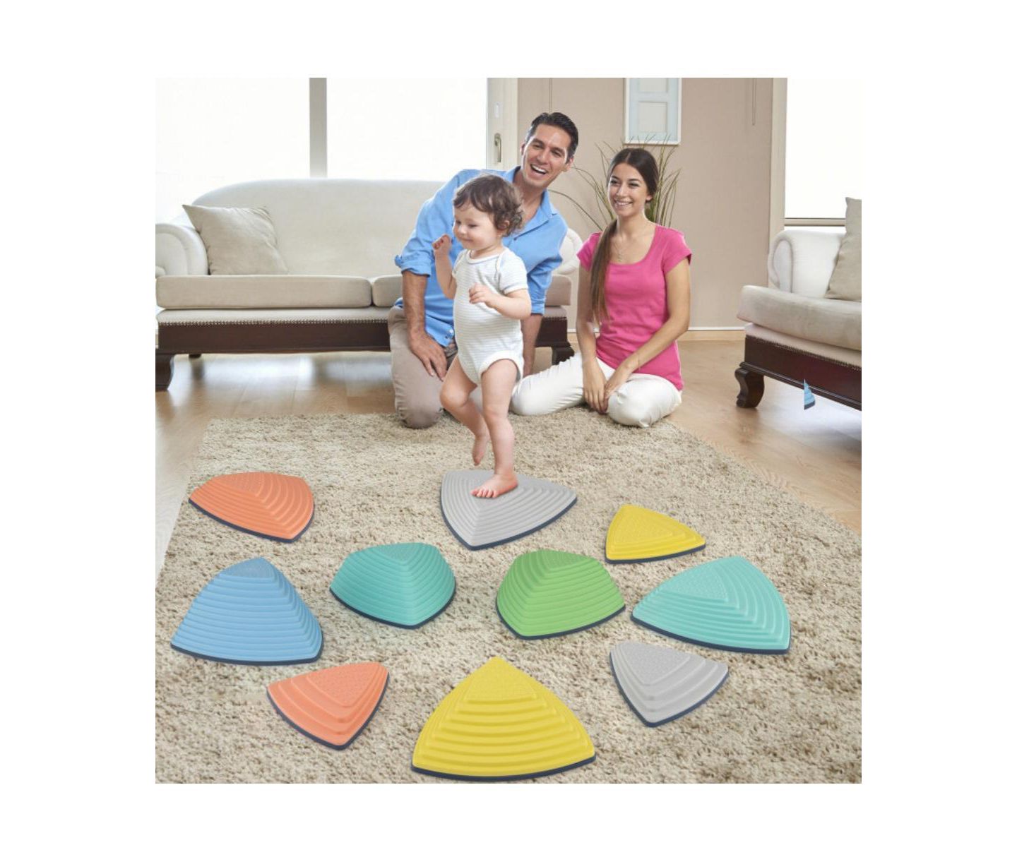 Детские игрушки HONGGE Balance Stepping Stones Anti-Slip Obstacle Course Set, 11-Piece, Ages 3+ — фото 2