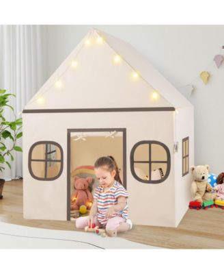 Kids Play Tent Large Playhouse with Door Curtain and Star Lights