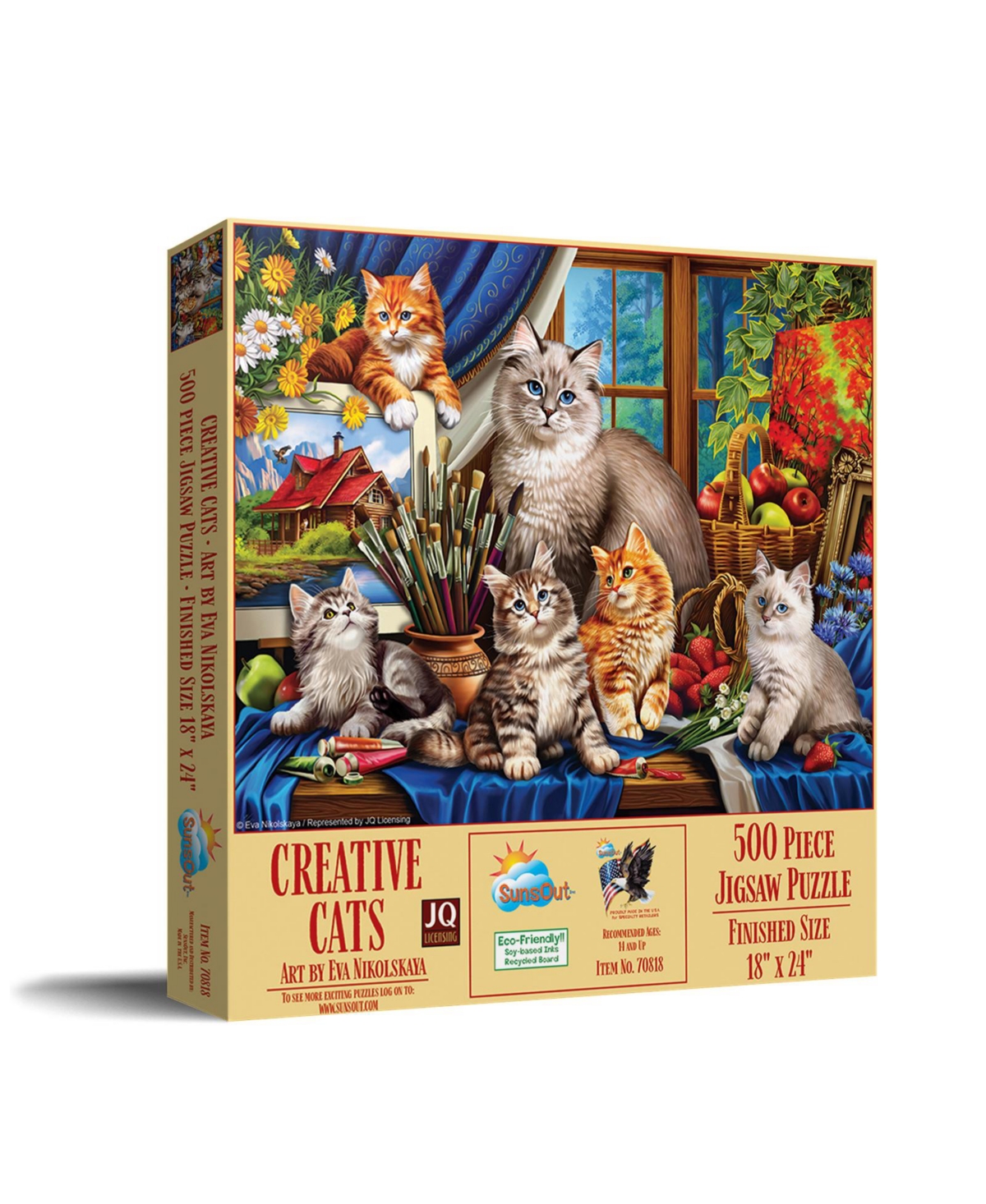 SunsOut Creative Cats 500 piece Jigsaw Puzzle for Adults