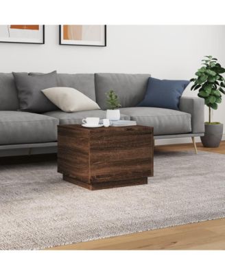 Coffee Table Brown Oak Engineered wood 19.7x19.7x15.7 in