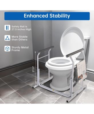 Bathtub Grab Bar with Toilet Safety Rail Combo Adjustable for Seniors