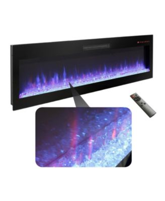 60 Inch Electric Fireplace, Recessed and Wall Mounted Fireplace