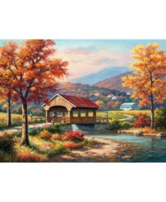 Covered Bridge in Fall 500 piece Jigsaw Puzzle