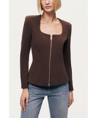 Women's Zip-Front Structured Top