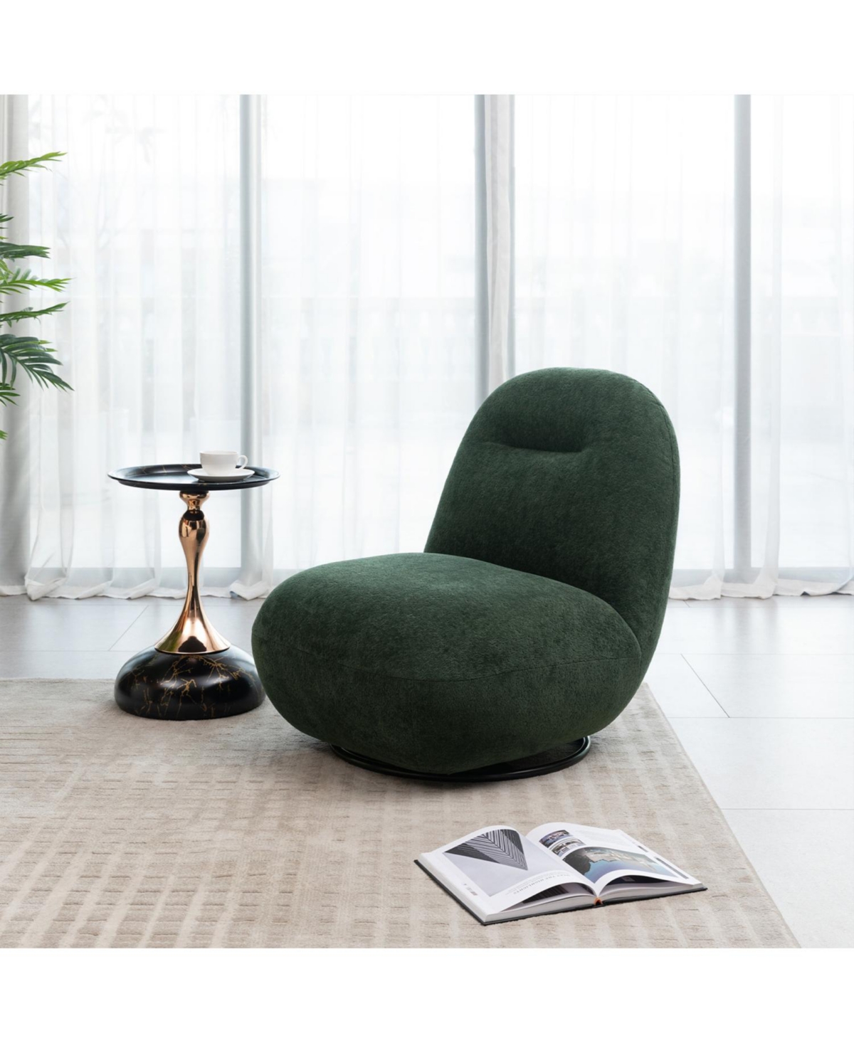 Streamdale Furniture Luxury Velvet Swivel Accent Chair (2PCS)