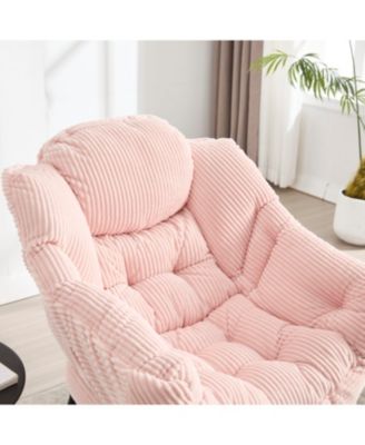 Pink Lazy Chair with Ottoman