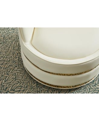 Swivel Accent Chair, Faux Leather Barrel Club Chair