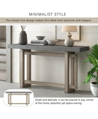 Contemporary Console Table with Wood Top, Extra Long Entryway Table for Entryway, Hallway, Living Room, Foyer, Corridor