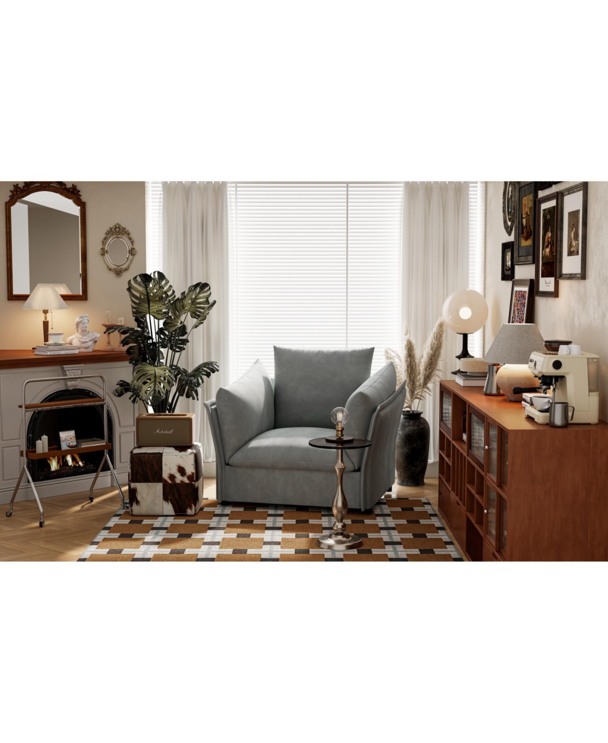 Streamdale Furniture Modern Style Chenille Oversized Armchair Accent Chair Single Sofa Lounge Chair for Living Room