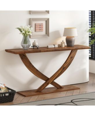 Streamdale Mira 57" Rustic Console Table with Cross-Legs