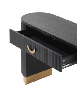 Ribbed Console Table with Drawer