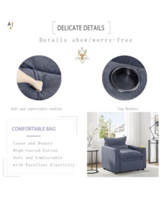 Convertible Sofa Chair Bed - Grey