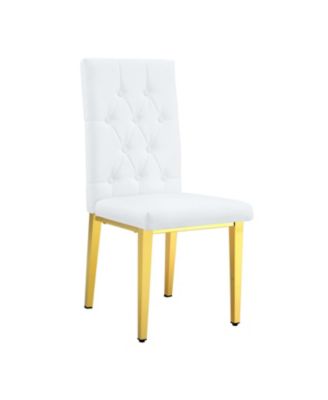 White Armless Dining Chairs (4-Piece Set)