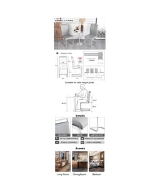 PU Leather Dining Chairs Chrome Legs