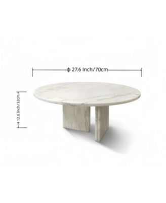 White Marble Coffee Table - Small 27.6