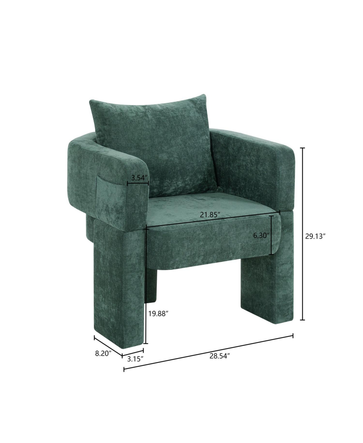 Streamdale Furniture Chenille Accent Chair - Dark Green