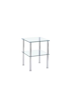 Clear 2-Tier Side/End Table with Storage