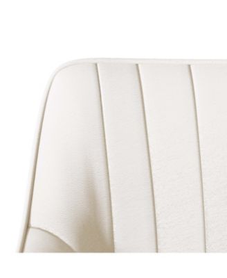 Beige PU Dining Chairs Black Metal Legs (Set of 2)