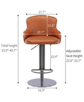    Titanium Leather Bar Stool