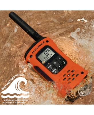 T605_H2OV2 35 mi. Waterproof Two-Way Radio Bright Orange 2-Pack w/ Accessories