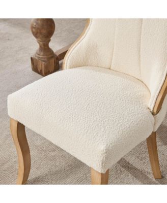 Snow Velvet Dining Chairs, Beige, Set of 2