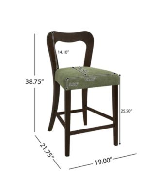 Streamdale Counter Stool Without Arm(dark brown+green) Set of 2