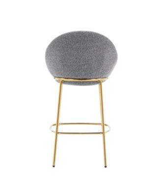  Celano Gold & Gray Upholstered Barstools (Set of 2 )