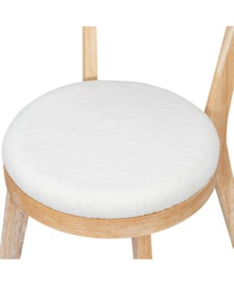 Set of 2 Modern Upholstered Dining Chairs, Rubberwood