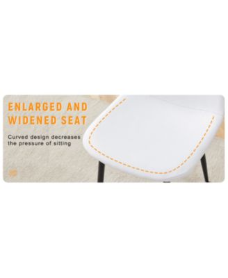 Luxury White Linen Dining Chairs (Set of 4) - Black Metal Legs