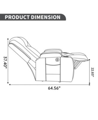 Streamdale Dark Grey Power Lift Recliner, 350 LBS, Massage, Heat, USB & Cup Holders