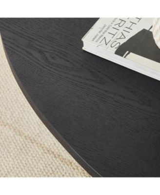 Streamdale Modern Irregular Coffee Table Set, Nesting End Tables, Black