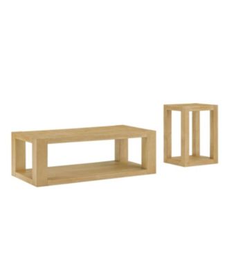 + 2-Piece Set + Wood + Modern 2-Tier Design + Coffee Table