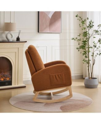Sherpa Glider Rocking Chair - Nursery/Living Room - Caramel