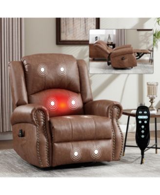 + 1 Pc. + Fabric + Heat Massage, Swivel + Rocker Recliner Chair
