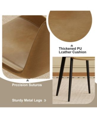 Set of 4 PU Leather Dining Chairs