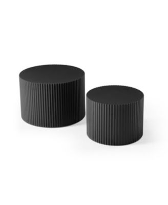 Nesting Table Set of 2, MDF Coffee Table set for Living Room/Leisure Area,Black