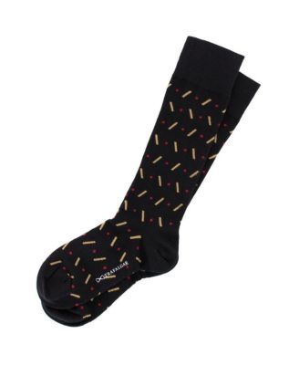 Men's Jevin Dot and Dash Mid-Calf Combed Cotton Dress Socks (1 Pair)