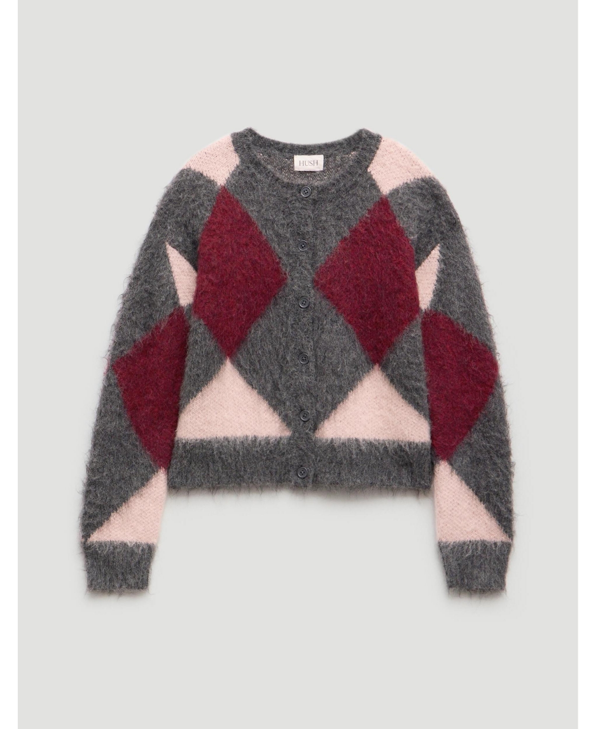 Hush Women's Brushed Argyle Knitted Cardigan