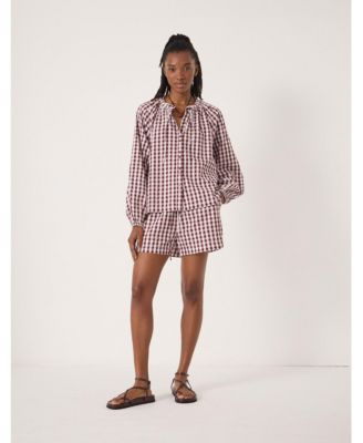Women's Elsa Gathered Gingham Beach Shirt