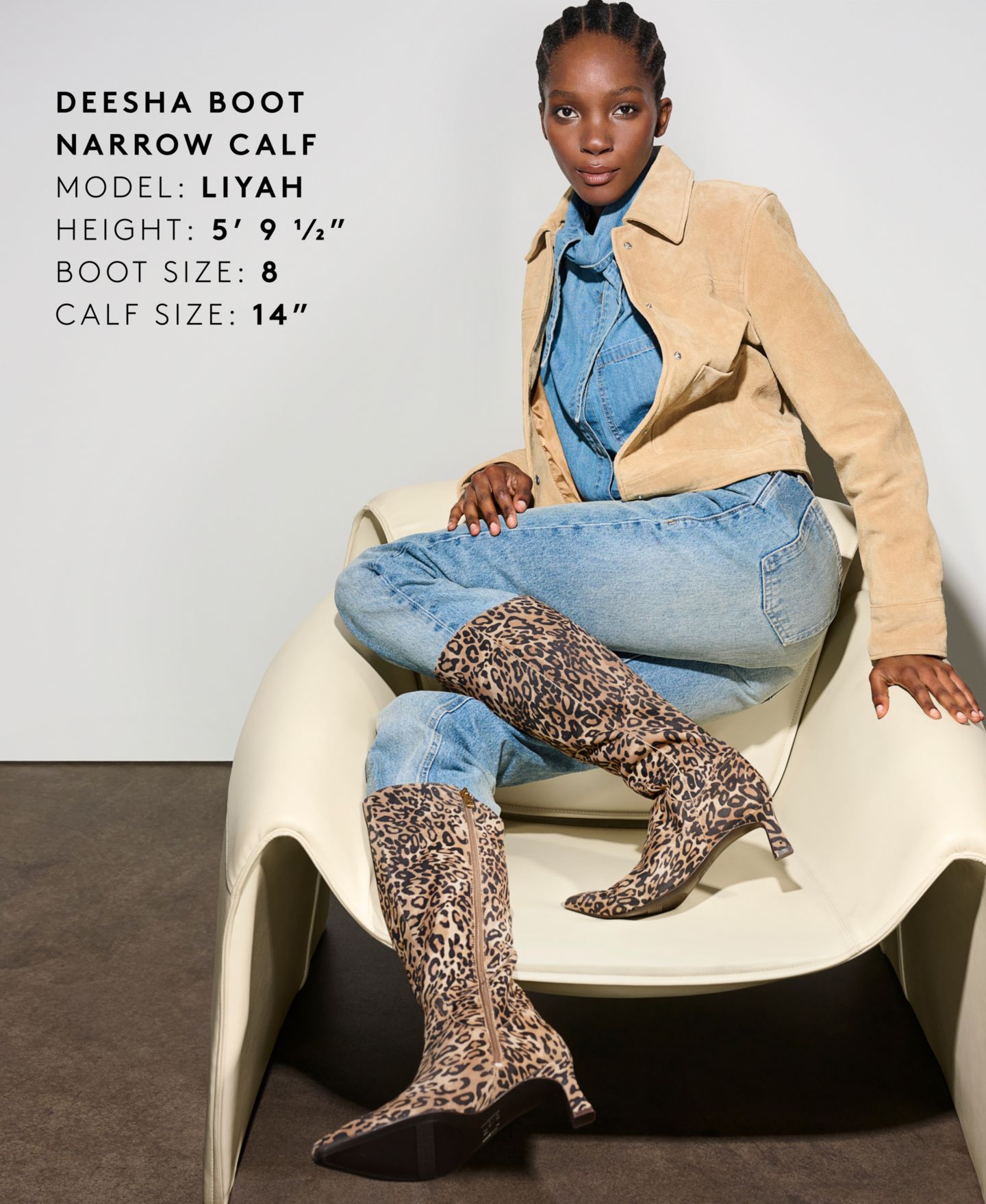 Женские ботинки Naturalizer Deesha Knee High Dress Boots, Narrow, Regular, Wide & Extra-Wide Calf, цвет: Чёрный кожаный — фото 8